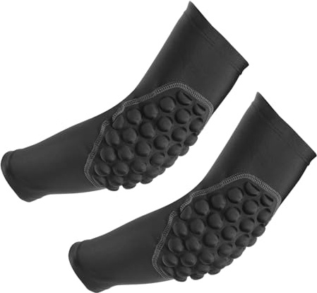 PATIKIL Youth Elbow Pads, 2Pack Compression Arm Protective Sleeve Basketball Guard Pads for Sports Baseball Football Volleyball, Black, YS