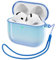 ORNARTO AirPods 4 Hülle 2024 Mit Glitzerndem Blau, Halb-Transparente Case Mit Lanyard, Schutzhülle für Generation 4 - Blau
