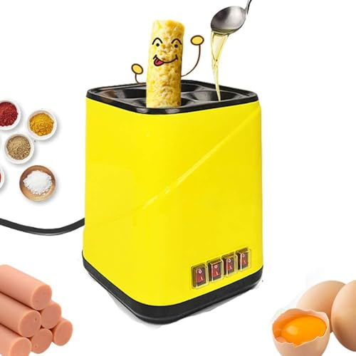 OFNHJK Automatic Egg Roll Maker, 4 Tube Electric Omelette Maker, Sausage Hot Dog Roll Maker Nonstick Egg Cup Breakfast Machine, Breakfast Egg Tool Household Kitchen Cooking Tool