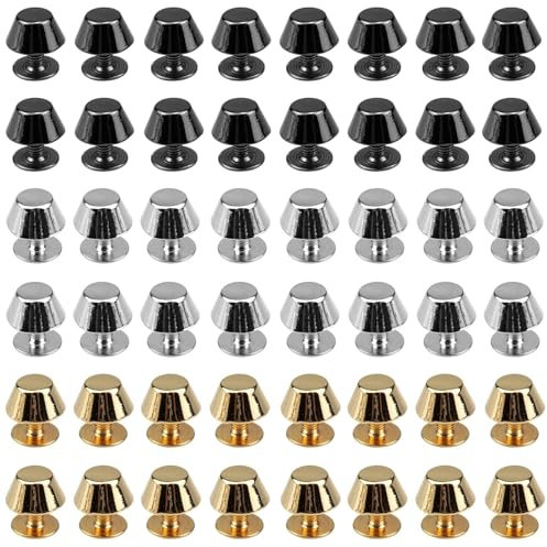 Taschenfüße Bodennägel, 48 Stück Haisheng Taschenfüße, Metallfüße für Taschen, für Tasche Schuhe Kleidung Gürtel DIY Leder Handwerk Machen