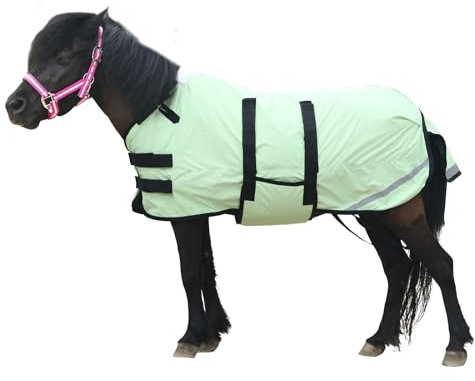 Gallopoff 300D Pony/Shetty Pferdedecke, 150g/m² Füllung Outdoordecke für Pony, Leichte, Warme, wasserdichte, Atmungsaktive und Reißfeste Winterdecke für Ponys Fohlen, Minipferde, Zwergpferde