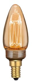 LUXULA 10 Stück LED Filament Leuchtmittel Amber | Kerze C35 E14-2,3W 65lm 1800K Warmweiß dimmbar, Vintage Design Ambiente Deko Glühbirne