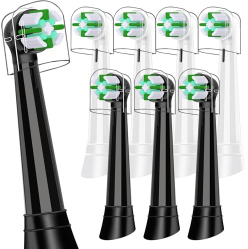 IO Ersatzköpfe kompatibel mit Oral B iO 2 3 4 5 6 7 8 9 10 Serie Elektrische Zahnbürste, 8 Stück Bürstenköpfe kompatibel mit Oral B für Tiefenreinigung (Schwarz/Weiß)