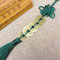 Pendentif nœud chinois avec cinq pièces de la dynastie Qing traditionnelle Feng Shui porte-bonheur pour votre espace (vert foncé)