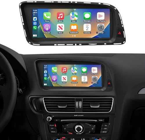 Ninetom Autoradio 8,9 Zoll Touchscreen mit kabellosem Carplay und Android Auto für 2009–2017 Audi Q5 mit 2G MMI System, unterstützt Mirrorlink, Kamera, Navigation