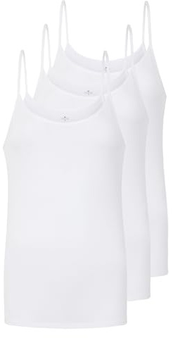 SCHÖLLER 3er Pack Damen Spaghetti-Top Viskose 51280-41-582 Gr. 48 in Weiss