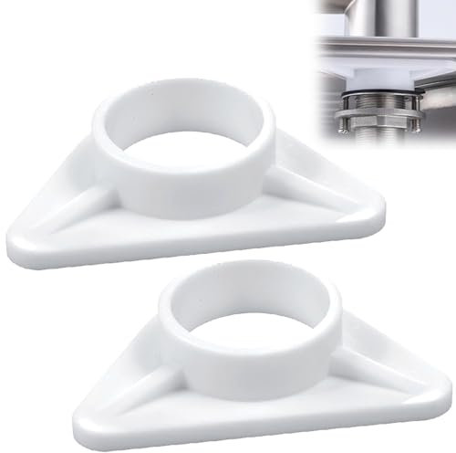 Alriedy - Lot de 2 fixations de robinet - Renfort d'évier pour évier en acier inoxydable - Renfort en plastique avec un diamètre intérieur de 36 mm - Blanc