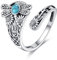 Türkis Libelle Ring Sterling Silber Vintage Libelle Löffel Ring Boho Sonnenblume Daumen Ringe viktorianischen Stil Blumenschmuck Geschenke für Frauen