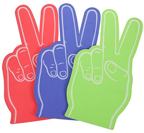 DINHEAROM 3stücke Bunte Schaumstoff-Finger Für Sportfans Bequemes Und Wiederverwendbares Handschuh-Cheerleading-zubehör Für Sportveranstaltungen Partys Und Jubelunterstützung