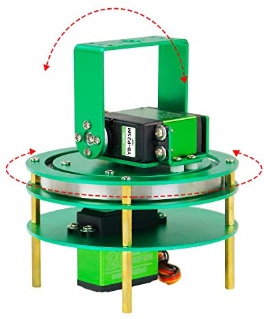 Yahboom 2-DOF Servo Pan-Tilt Kit for DIY Robot, Electric Platform with Metal Servo, Accessories for Camera or Robot Arms Bracket (2DOF Metal servo with Control Board and Handle)