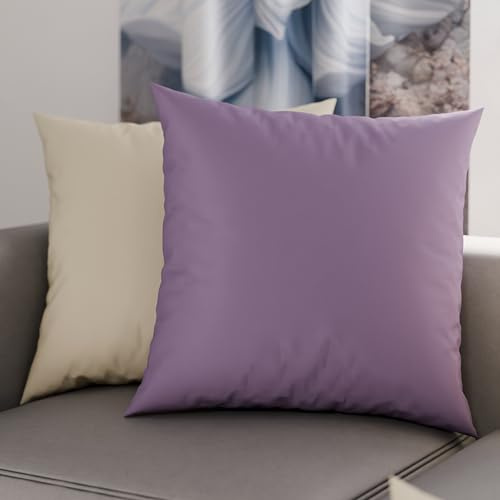 PETTI Artigiani Italiani - 2er-Set Kissenbezüge 30x30 cm aus Mikrofaser, Dekokissen-Bezüge für Schlafzimmer und Sofa, Set mit 2 Kissenhüllen, Wende-Kissenbezug Double-Face Flieder und Creme
