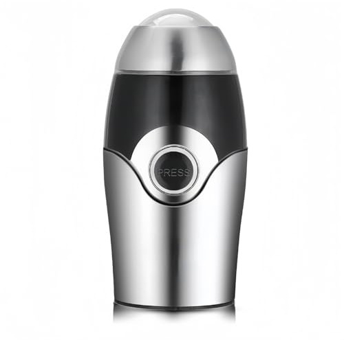 RAYPOW Molinillo de Café Eléctrico 200W,Push Boton Molinillo de Granos con Cuchilla de Acero Inoxidable, Molino Multifuncional para Café, Especias, Semillas, Frutos Secos y Harinas