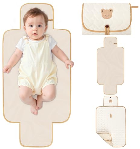 Fefod Matelas a Langer de Voyage, 87 x 57cm Tapis à Langer Bébé Portable et Pliable, Pliable Couche Diaper Changer Mat Tapis Bag Compact, Matelas à langer Léger, pour Maison Extérieur Voyage