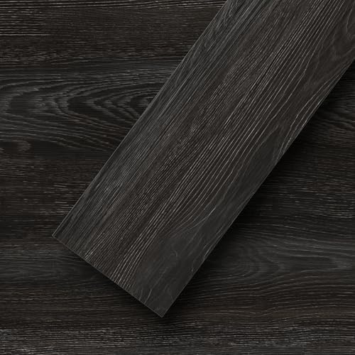 FlorExp Wood Effect Vinyl Flooring Self-Adhesive,Charcoal Wood,18pcs 2.51㎡