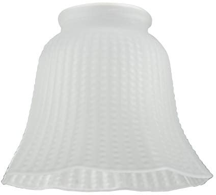Westinghouse 8703840 Abat-jour en cloche nervurée mate Verre blanc
