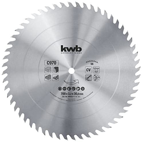 kwb Kreissägeblatt 700 x 30 mm, Made in Germany, grober schneller Schnitt, Sägeblatt geeignet für Brennholz und Schalungen