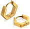 JewelryWe Schmuck Herren Damen Creolen Ohrringe, Edelstahl Geometrisch Sechseck Hexagon Ohrstecker Ohrhänger Ohrschmuck Ohrklemmen, Gold