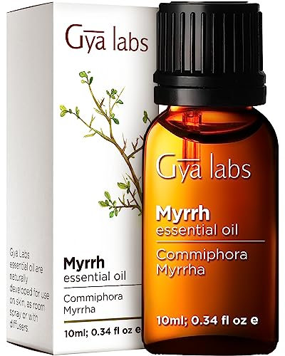 Gya Labs Ätherische Myrrhenöl für die Haut - 100% Reines Natürliches Myrrhe Öl für Diffusor, Gesicht, Haare, Kerzenherstellung - beruhigender und friedlicher, erdiger Duft (10 ml)
