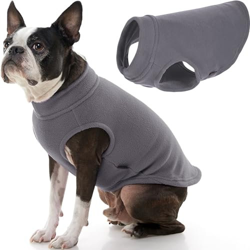 Gooby Hundepullover aus Stretch-Fleece, Grau, Größe XL – Warmer Pullover aus Fleece, Hundejacke für kleine Hunde Jungen oder Mädchen – Hundepullover für kleine Hunde bis Hundepullover für große Hunde