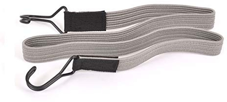 22MM X 100CM GREY FLAT ELASTIC BUNGEE STRAPS - PACK OF 2 OR 10 (TWIN PACK - 22mm x 100cm)