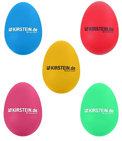 Kirstein ES-10 Egg Shaker 5er Set gemischt (Kompakte Egg Shaker im praktischen 5er Set in 5 Farben mit unterschiedlichem Gewicht)