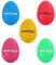 Kirstein ES-10 Egg Shaker 5er Set gemischt (Kompakte Egg Shaker im praktischen 5er Set in 5 Farben mit unterschiedlichem Gewicht)
