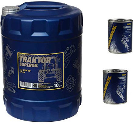 10L Motoröl MANNOL Traktor Superoil 15W-40 2xMotor Flush