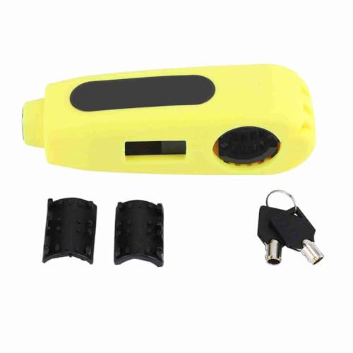 KIMISS Handlebar Lock Motorcycle Brake Lock Brake Lever Lock Motorbike Universal Stainless Steel Motorbike Handlebar Brake Lever Lock Throttle Grip Anti Theft Security Lock Yellow