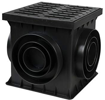 Hofablaufkasten Hofentwässerung Schacht Regenablauf - Boden 25x25 cm - B125 - Guss