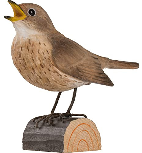 WILDLIFEGARDEN Wildlife Garden WG4440 DecoBird Sprosser - Handgeschnitzter Dekorative Vogel aus Holz - Kleine Europäische Vögel