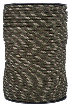 Alomejor 9 Strand Paracord 100m 550lb Reflective Parachute Cord for Outdoor Tent Survival Camping Climbing(Jungle Camouflage)