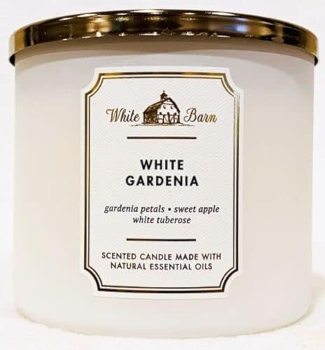 Bath & Body Works, White Barn Kerze mit 3 Dochten, mit ätherischen Ölen, 411 g, Weiß (White Gardenia)