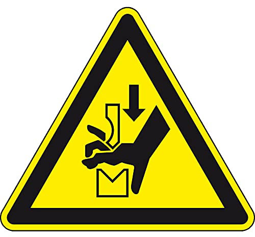 Aufkleber I Warnschild Warnung vor Quetschgefahr, RoHS konform, Folie, selbstklebend, SL 100mm, DIN EN ISO 7010 W030