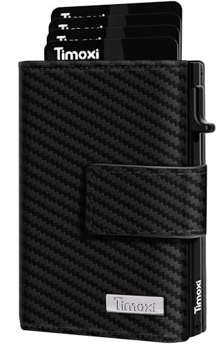 Timoxi Kreditkartenetui Mini Wallet mit Münzfach I Geldbeutel Herren I RFID Schutz I Kartenetui für 10 Karten I Portemonnaie Klein Geldbörse I Aluminium Kartenhalter für Karten