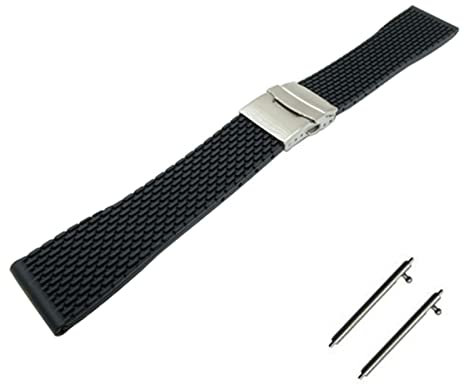 DCALU Schnellfreisetz Silikon Gummi -Uhrband 18mm 20 mm 22 mm 24 mm fit for Jacques Lemans Gurt Handgelenksarmband Accessoires ansehen (Band Width : 22mm)