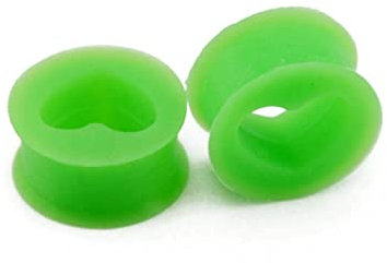 Beydodo Tunnel Piercing 18MM, Ohr Plug Silikon in Herzform Grün Ohr Tunnel Expander Set