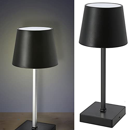 Cepewa Tischleuchte mit Touchfunktion | Nachttischlampe | Helligkeit regulierbar | Farbwechsel | warmweiß (1x Tischleuchte schwarz 26cm batteriebetrieben)