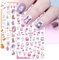 JMEOWIO Nagelsticker Ostern 8 Blatt Nail Art Sticker Selbstklebend Nagelaufkleber süßer Hase Karotten Dekoration Nageldesign Zubehör