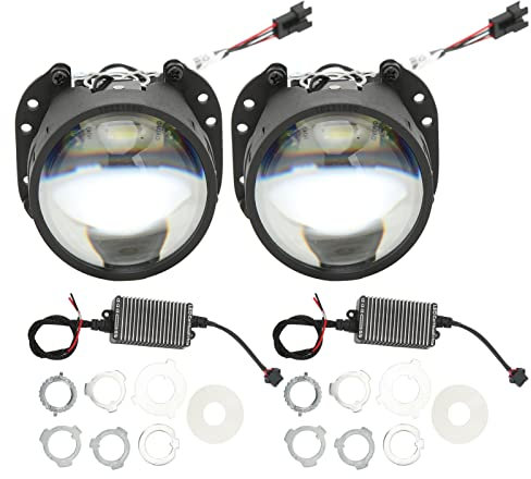 Lente de Proyector LED para Coche, Faro de Lente Bi LED de 2,5 Pulgadas y 36 W, Kit de Actualización de Faros Delanteros Universales para Coche, Apto para Soportes H1 H4 H7 HB3