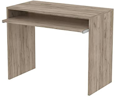 Schreibtisch 90 x 45 x 74 h cm Form 90 x 45 x 74 h cm mit ausziehbarer Tastatur für Zuhause Büro Farbe Olmo Modell Perry