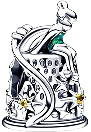 BEEUVIP Damen Tinker Bell Himmlische Fingerhut Charm Anhänger für Armband 925 Sterling Silber Geburtsstein Charms Beads passend für Armband