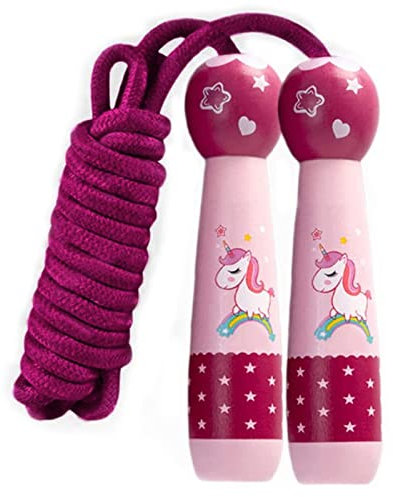 Mecctuck Springseil Kinder, Springseil 2,6M, Seilspringen, Jumping Rope, Sprungseil, Seilspringen Kinder, Springseile Verstellbare, Seilspringen für Jungen Mädchen Fitness Training Knochenentwicklung