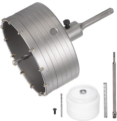 sourcing map Sega a tazza per calcestruzzo, diametro 130 mm, con punta in carburo, codolo rotondo, per calcestruzzo, cemento, mattoni, pietra, muri
