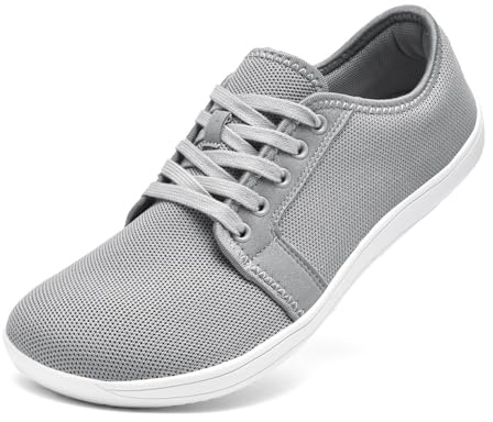 Gugifcto Barefoot Minimalistes Chaussures - Chaussures Maille Pieds Nus Marche Légère Chaussure Fitness pour Homme Femme Grey 43