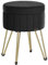 SONGMICS Storage Ottoman, Velvet Dressing Table Stool, 39 x 44.4 cm (Dia. x H), Round Storage Stool Seat, 4 Metal Legs, for Dressing Room, Living Room, Bedroom, Ink Black LOM003B51