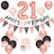 Girls 21ST Birthday Decorations Black Rose Gold 21ST Black Rose Gold Birthday Decorations 16 Pack Girls by Wonsta