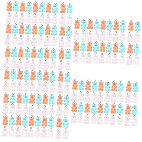 Lurrose 200pcs Diy Bear Charms Resin Beads Crafts Jewelry Making Charms for Crafting