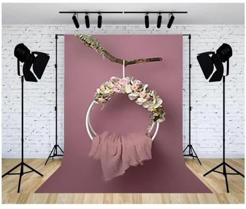 Neugeborenes Porträt Hintergrund Floral Schaukel Geburtstag künstlerischer Korb Sterne Baby Studio Fotografie Hintergrund