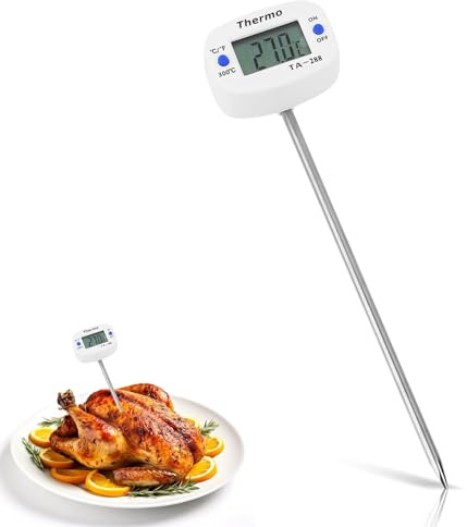 Baby-Milchthermometer, LCD-Digital-Milchtemperaturtester Mit Langer Sonde, Digital Küchenthermometer, Hochpräzises Süßigkeiten-Thermometer, Mehrzweck-Lebensmittel-Fleisch-Thermometer Zum Grillen