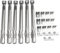Lot de 6 brûleurs universels en acier inoxydable pour barbecue à gaz 35-42 cm, pièces de rechange rétractables pour barbecue à gaz, pièces de rechange pour barbecue à gaz